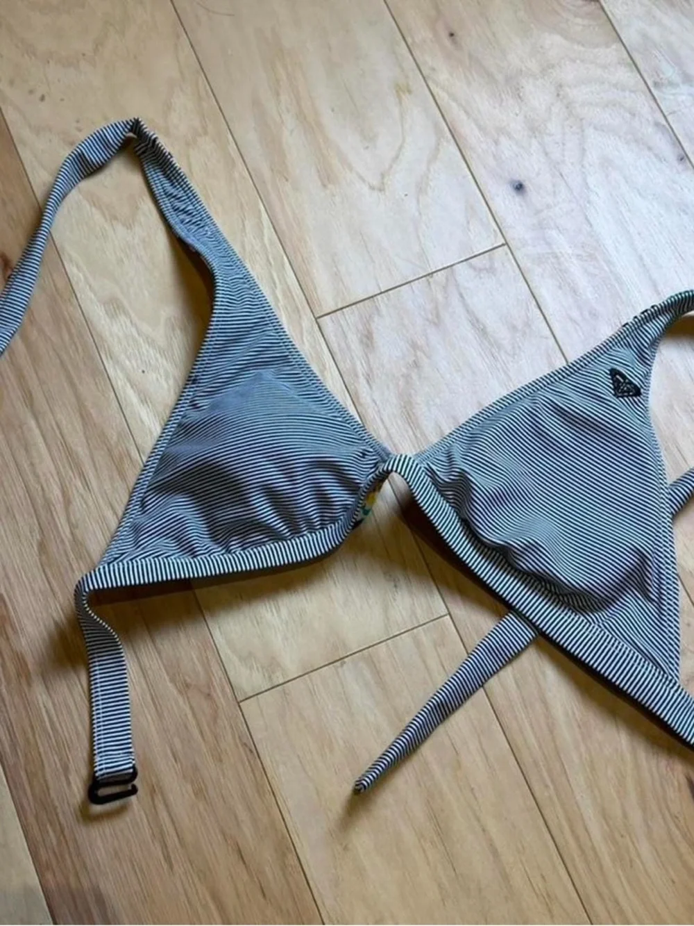 Roxy reversible Black, and white striped and Triangle Bikini Top